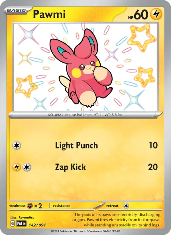 Pawmi 142/91 Paldean Fates Pokémon card