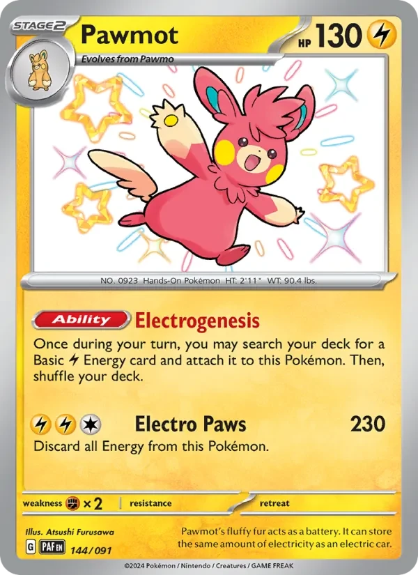 Pawmot 144/91 Paldean Fates Pokémon card