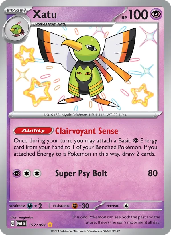Xatu 152/91 Paldean Fates Pokémon Karte