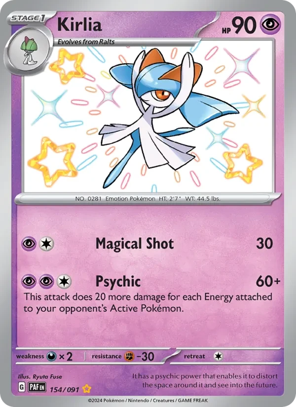Kirlia 154/91 Paldean Fates Pokémon card