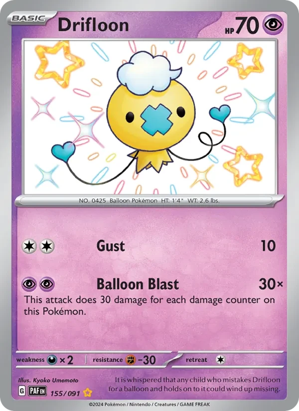 Drifloon 155/91 Paldean Fates Pokémon card