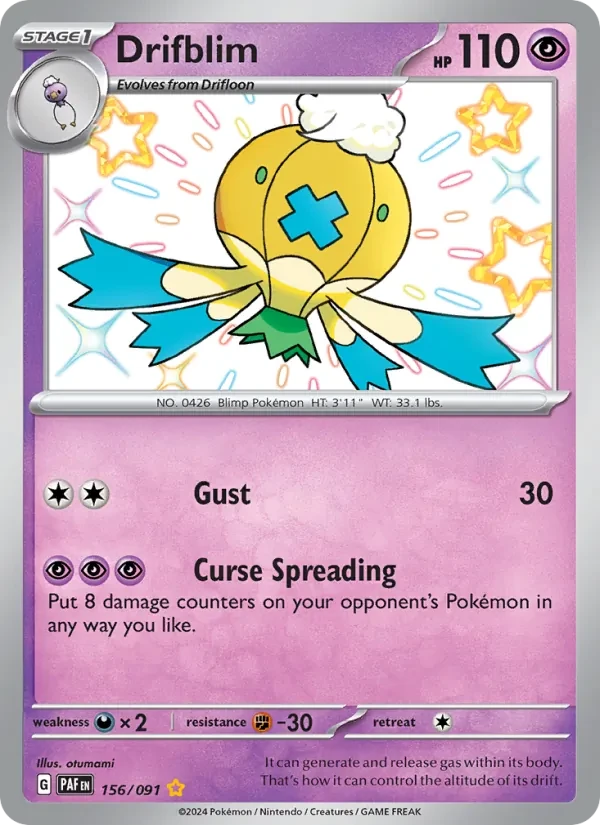 Drifblim 156/91 Paldean Fates Pokémon card