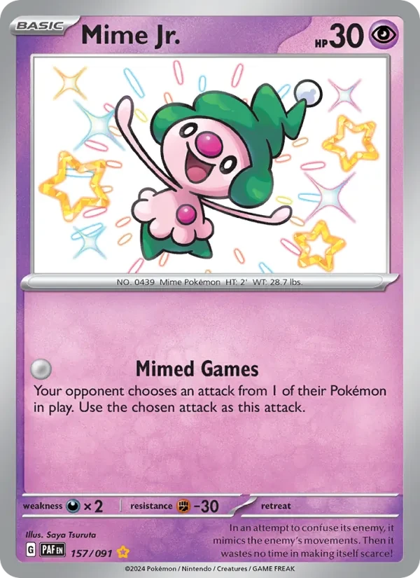 Mime Jr. 157/91 Paldean Fates Pokémon Karte