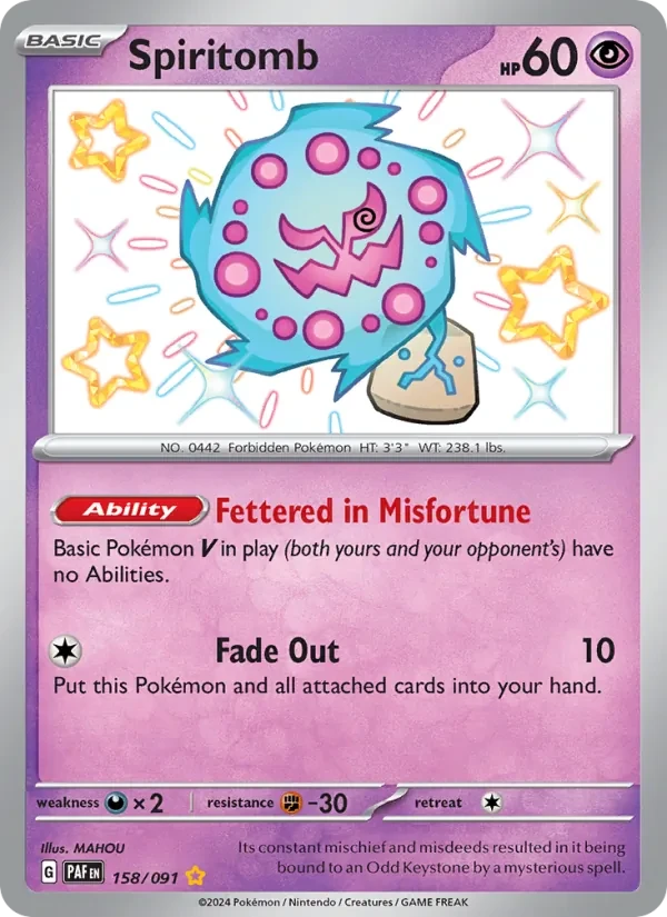 Carte Pokémon Spiritomb 158/91 Paldean Fates