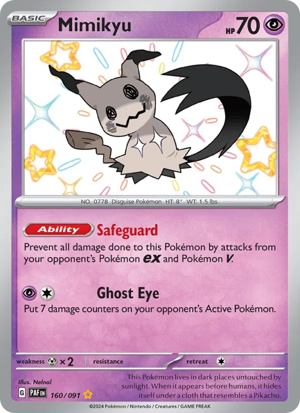 Mimikyu 160/91 Paldean Fates Pokémon Karte