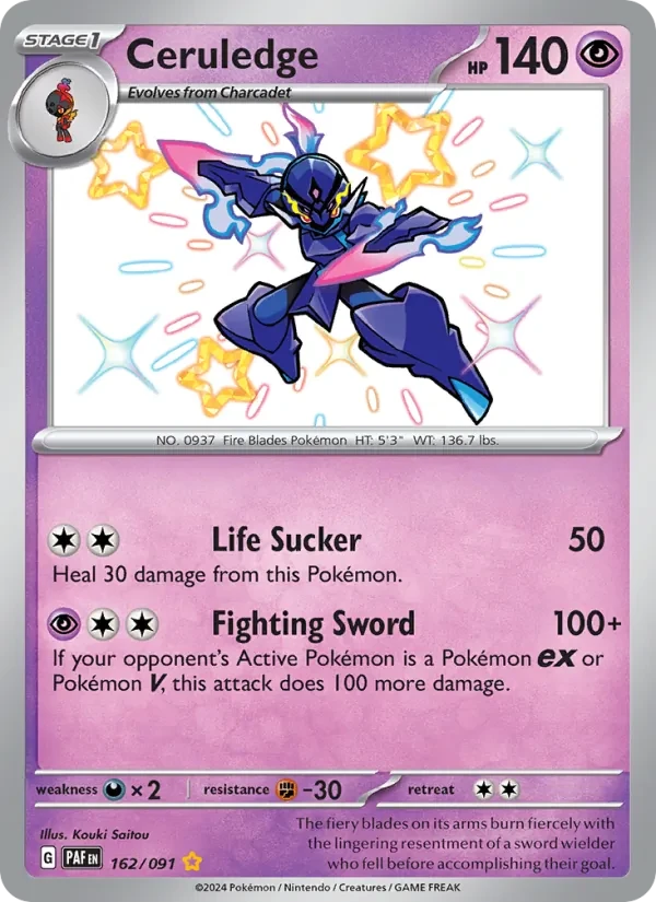 Ceruledge 162/91 Paldean Fates Pokémon card