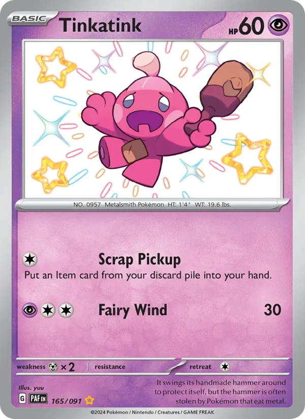 Tinkatink 165/91 Paldean Fates Pokémon Karte
