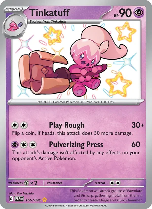 Tinkatuff 166/91 Paldean Fates Pokémon card