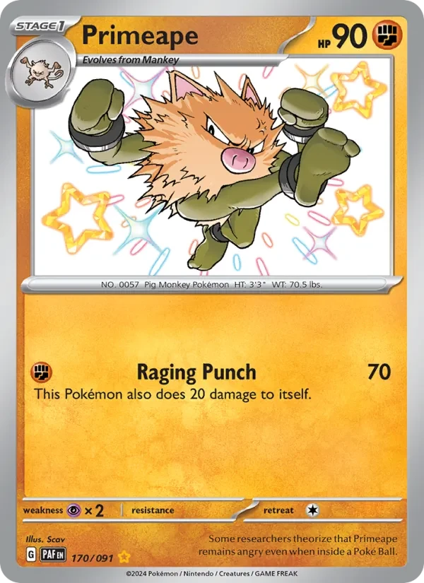 Primeape 170/91 Paldean Fates Pokémon card