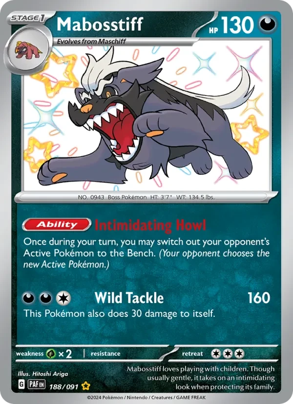 Mabosstiff 188/91 Paldean Fates Pokémon card