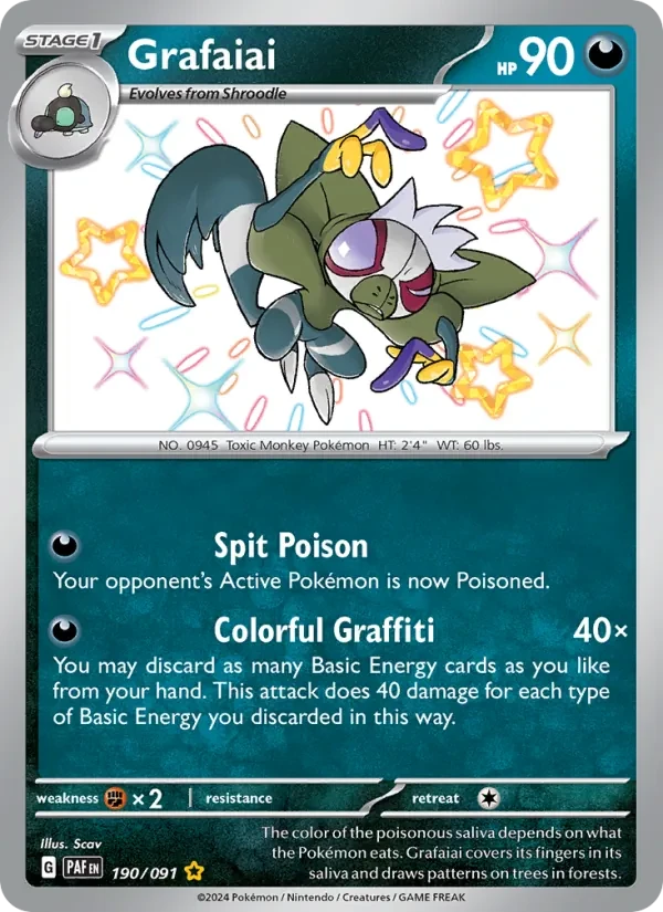 Grafaiai 190/91 Paldean Fates Pokémon card