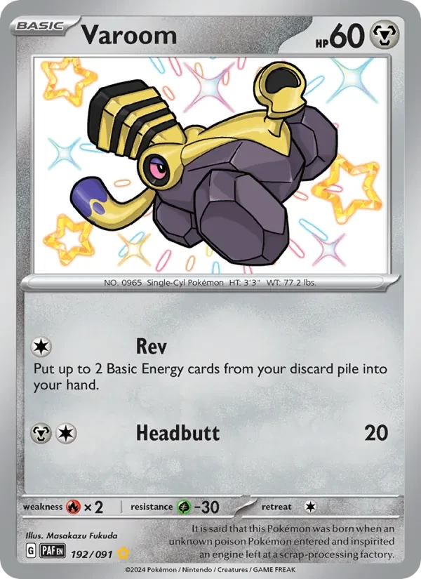 Varoom 192/91 Paldean Fates Pokémon card