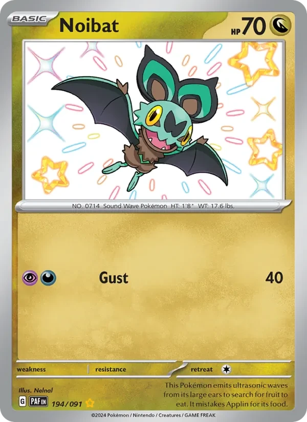 Noibat 194/91 Paldean Fates Pokémon card