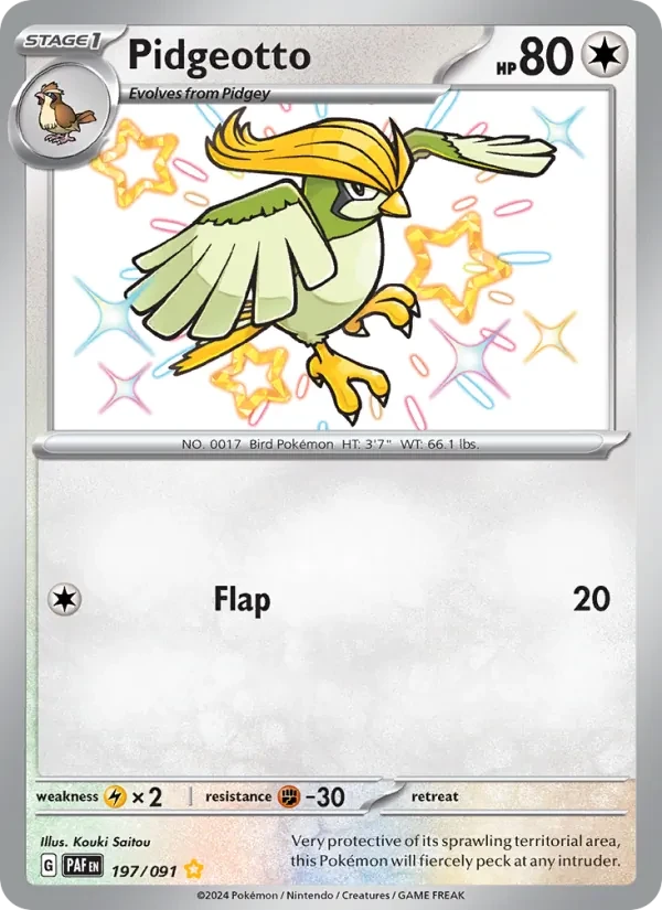 Pidgeotto 197/91 Paldean Fates Pokémon card