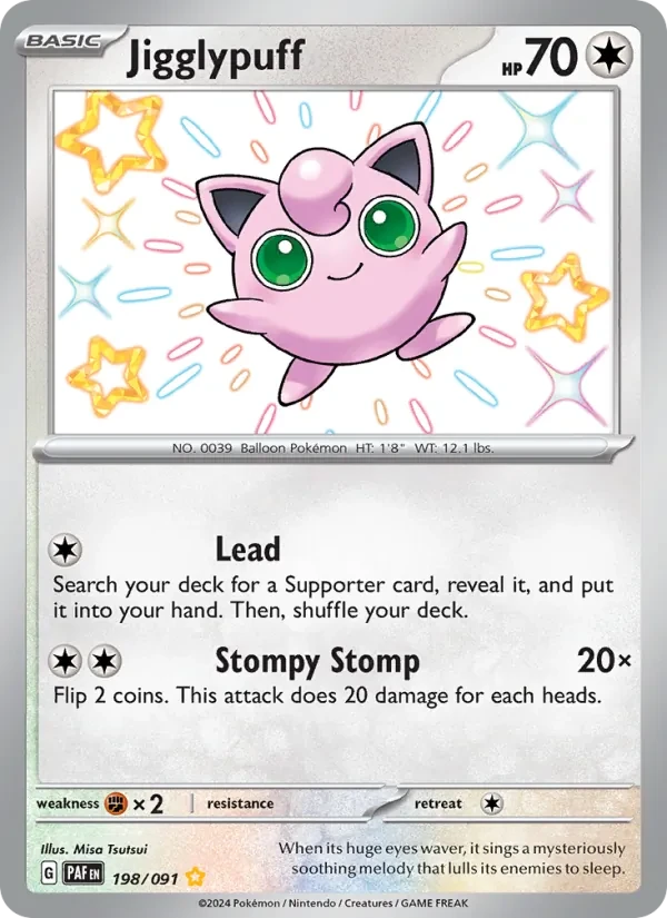 Jigglypuff 198/91 Paldean Fates Pokémon card