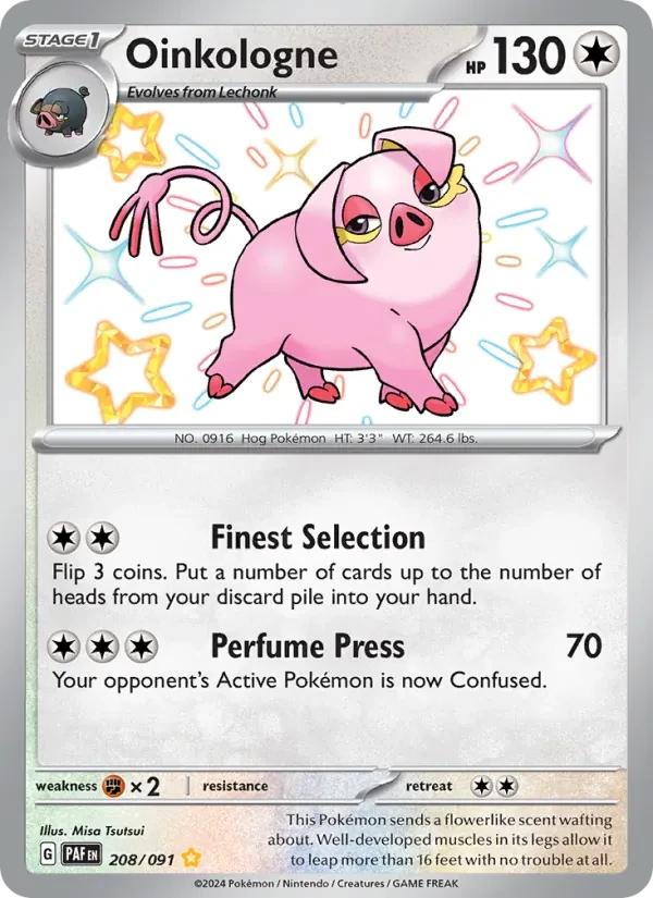Oinkologne 208/91 Paldean Fates Pokémon card