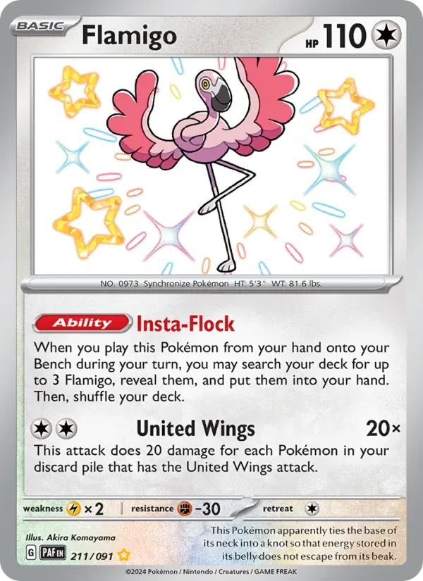 Flamigo 211/91 Paldean Fates Pokémon Karte