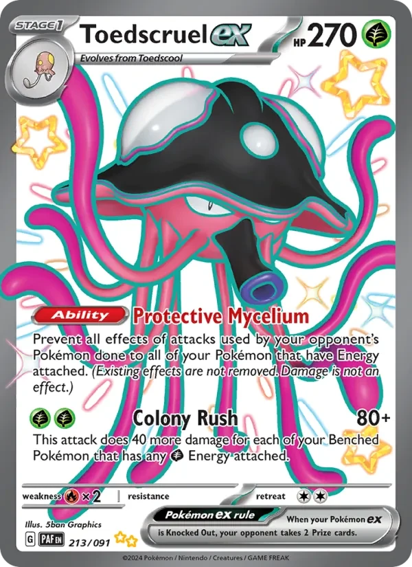 Toedscruel ex 213/91 Paldean Fates Pokémon card