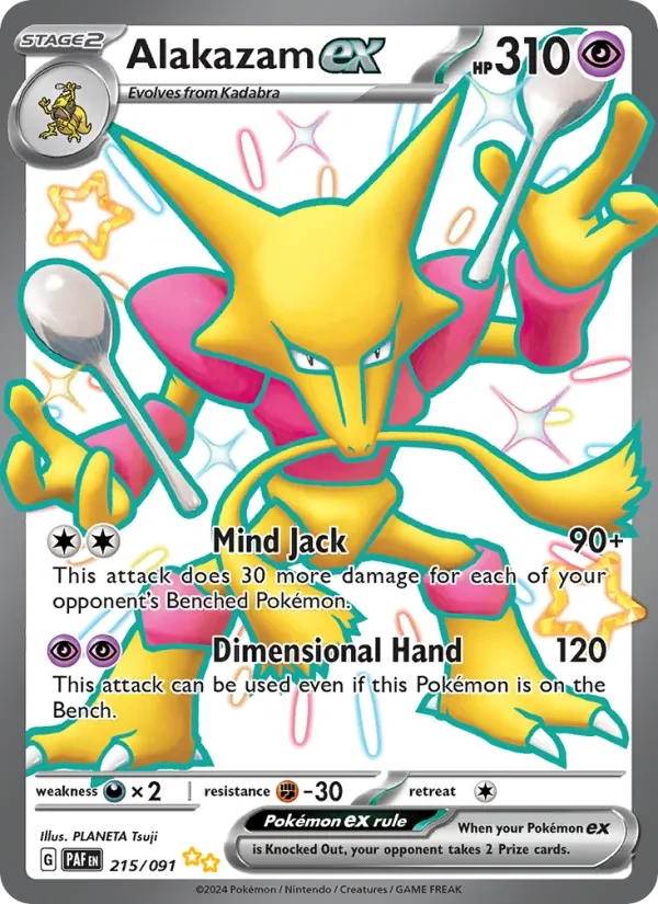 Alakazam ex 215/91 Paldean Fates Pokémon card