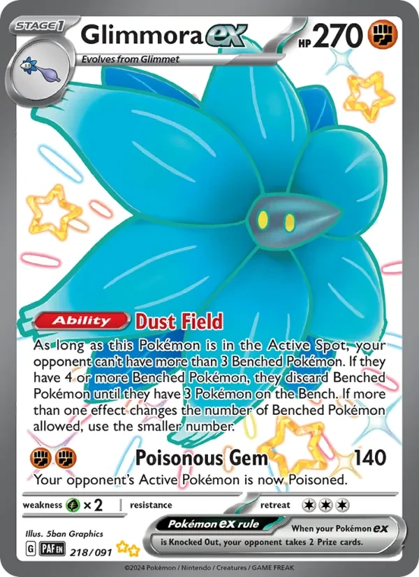 Glimmora ex 218/91 Paldean Fates Pokémon card
