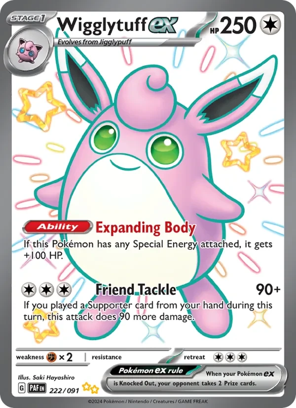 Wigglytuff ex 222/91 Paldean Fates Pokémon Karte