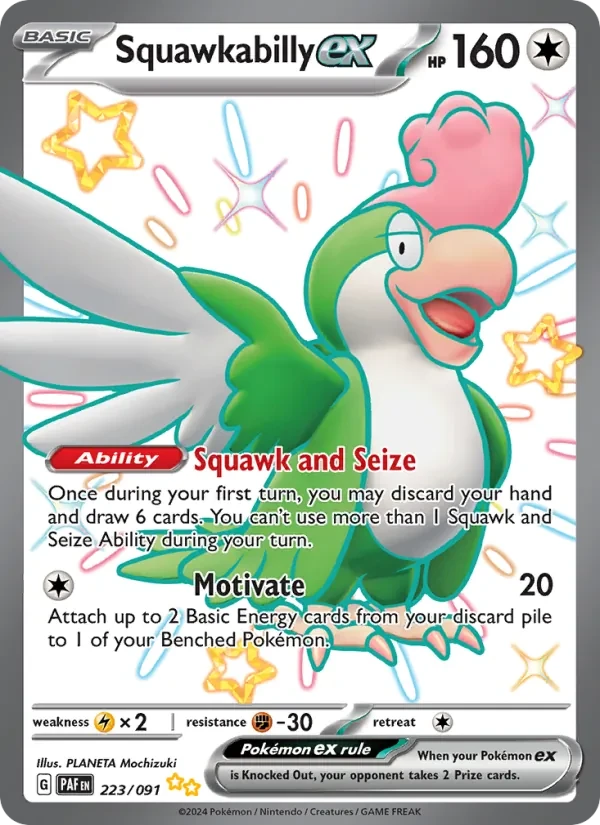 Squawkabilly ex 223/91 Paldean Fates Pokémon card