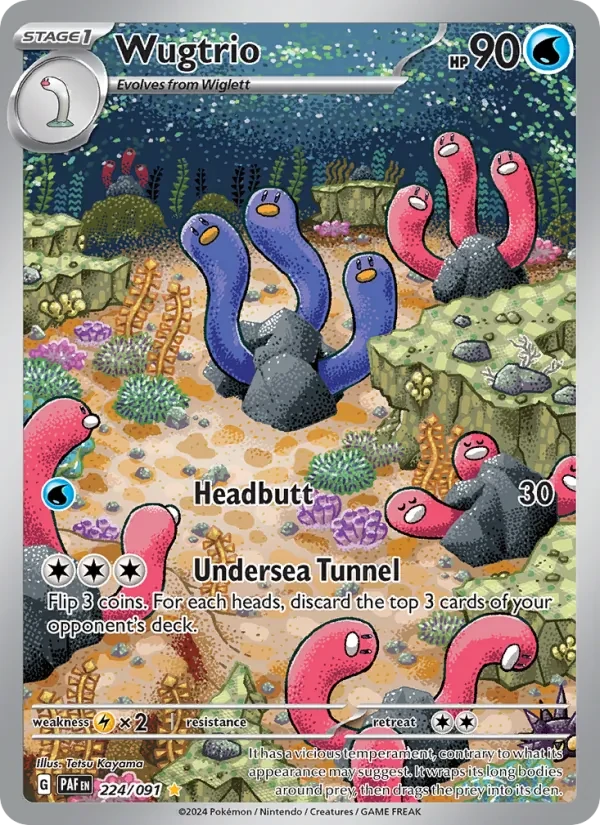 Wugtrio 224/91 Paldean Fates Pokémon card