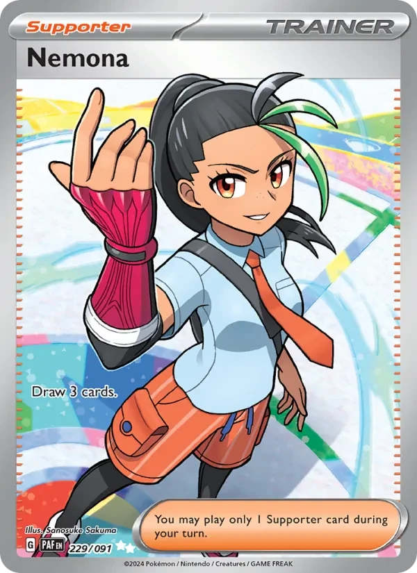 Nemona 229/91 Paldean Fates Pokémon card