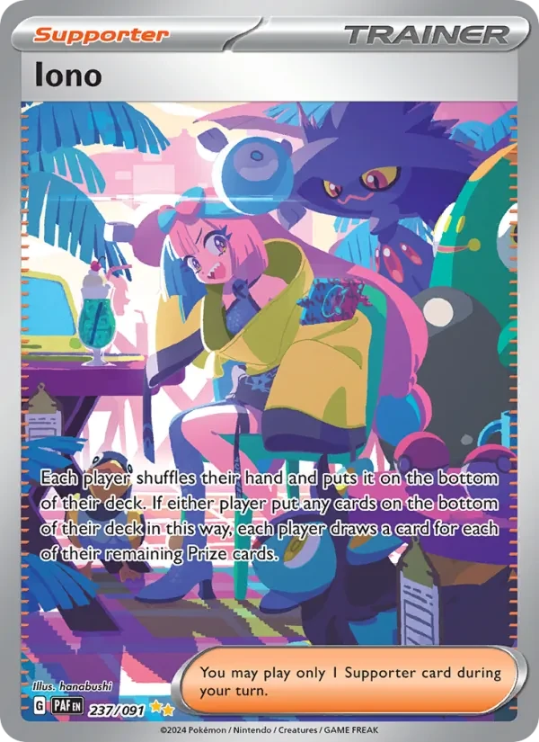Iono 237/91 Paldean Fates Pokémon card
