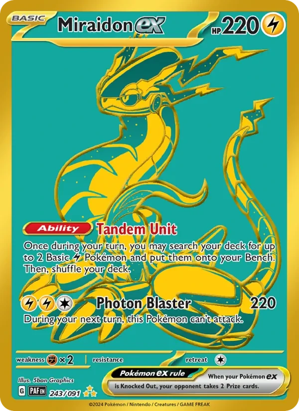 Miraidon ex 243/91 Paldean Fates Pokémon Karte