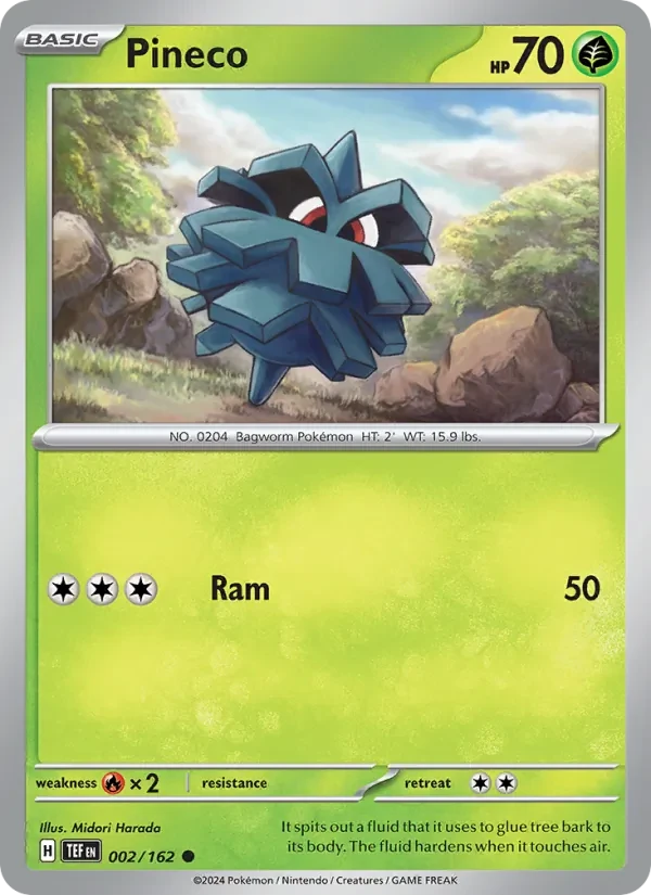 Pineco 002/162 Temporal Forces Pokémon card
