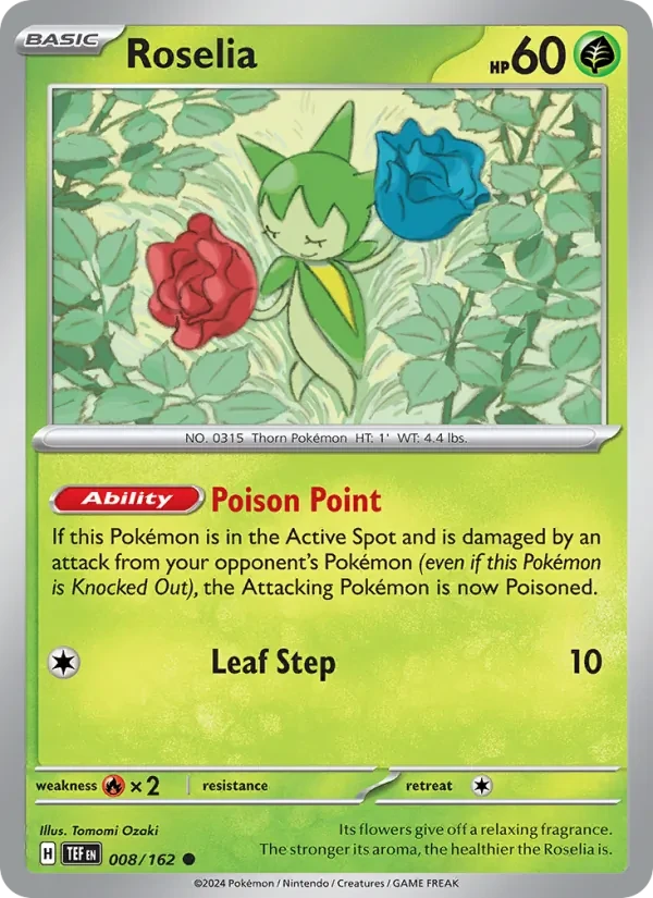 Roselia 008/162 Temporal Forces Pokémon card