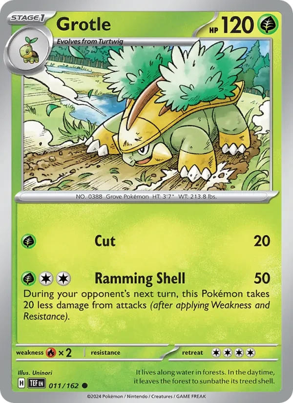 Grotle 011/162 Temporal Forces Pokémon card