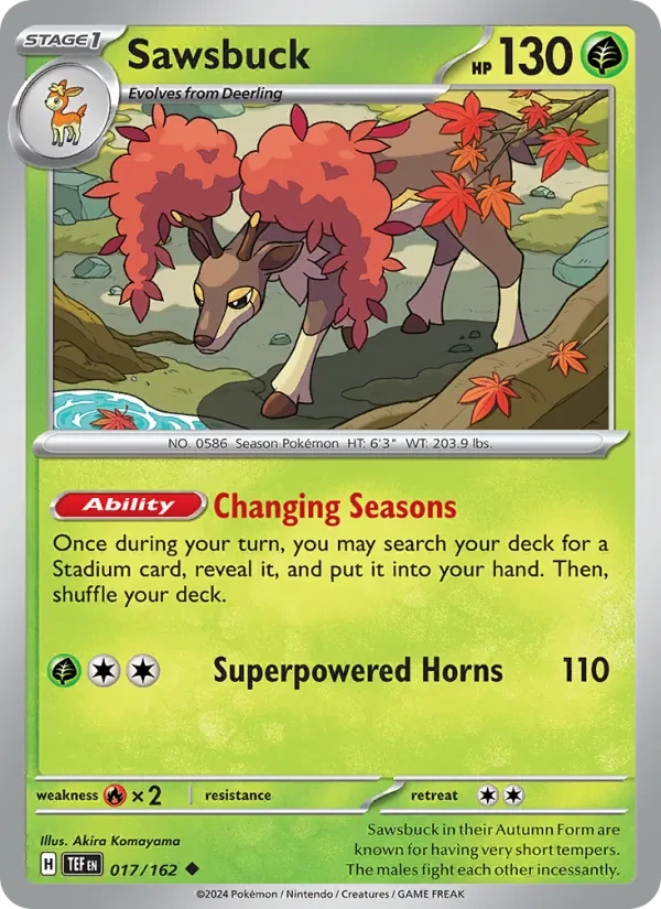 Sawsbuck 017/162 Temporal Forces Pokémon card