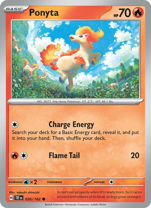 Ponyta 026/162 Temporal Forces Pokémon card