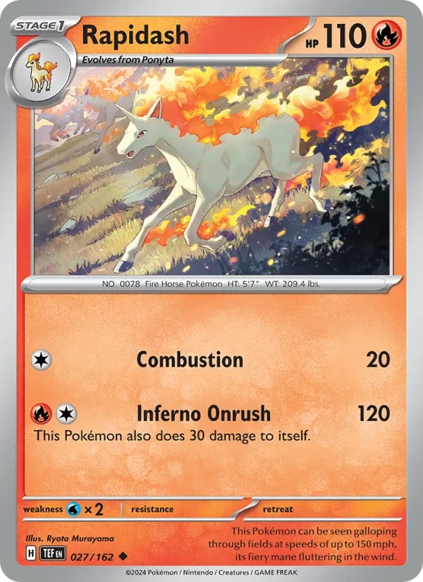 Rapidash 027/162 Temporal Forces Pokémon card