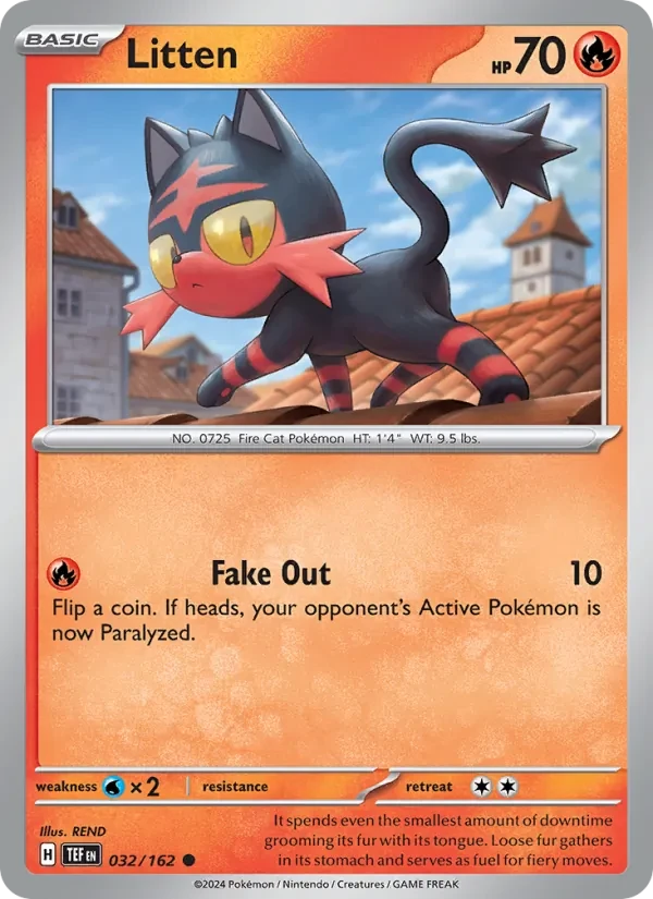 Litten 032/162 Temporal Forces Pokémon card