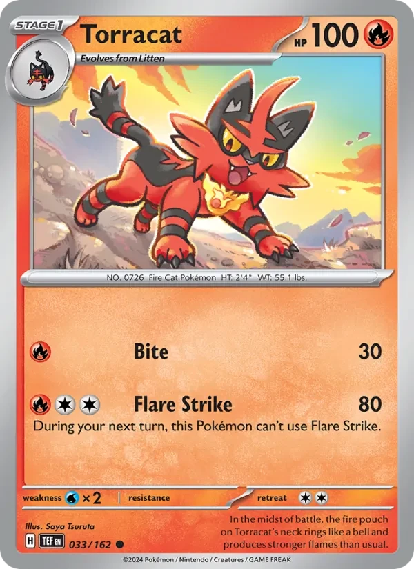 Torracat 033/162 Temporal Forces Pokémon card