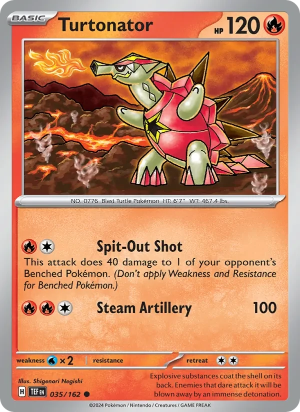 Turtonator 035/162 Temporal Forces Pokémon card