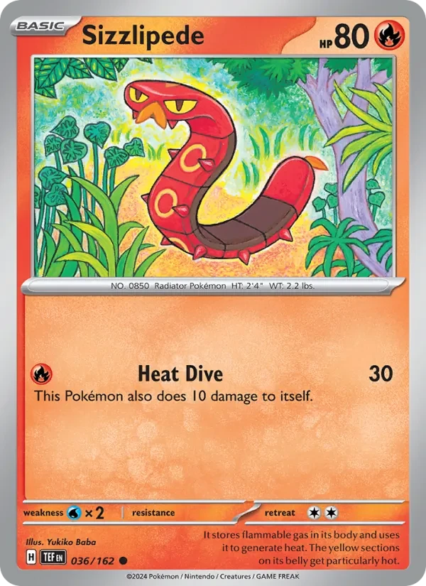 Carta Pokémon Sizzlipede 036/162 Temporal Forces