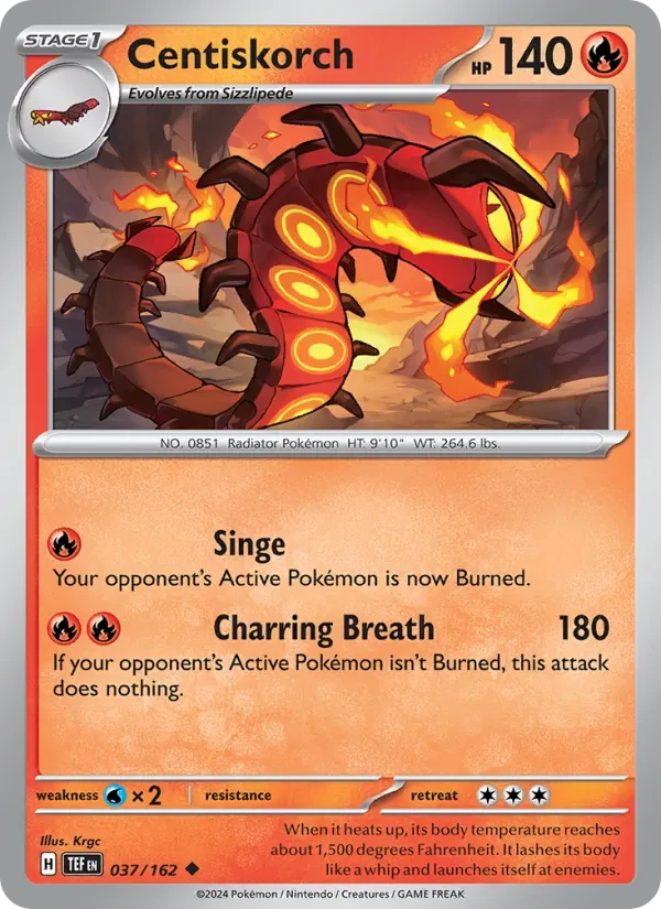 Centiskorch 037/162 Temporal Forces Pokémon card