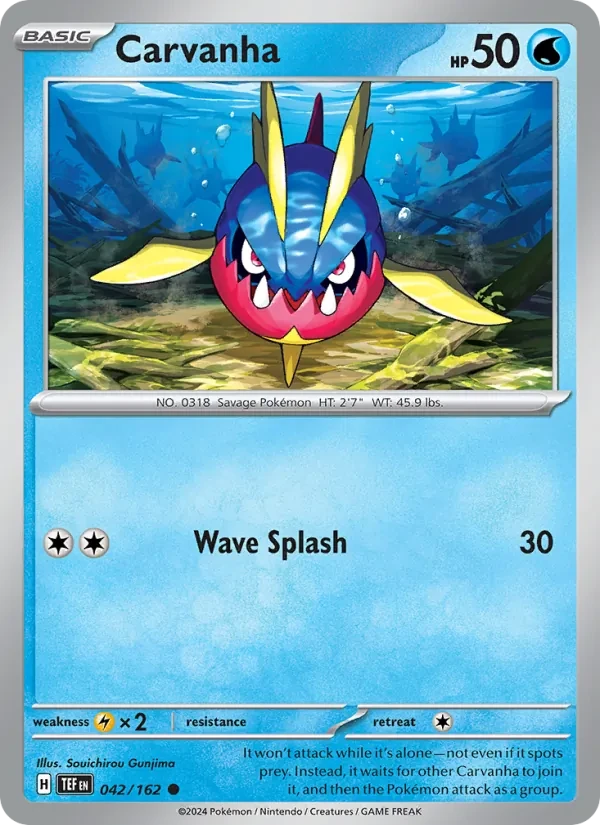 Carvanha 042/162 Temporal Forces Pokémon Karte
