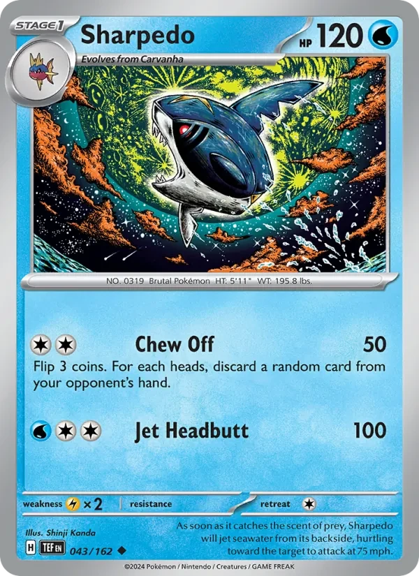 Sharpedo 043/162 Temporal Forces Pokémon card