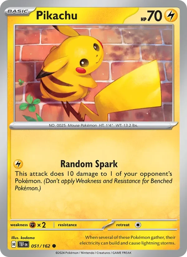 Pikachu 051/162 Temporal Forces Pokémon card