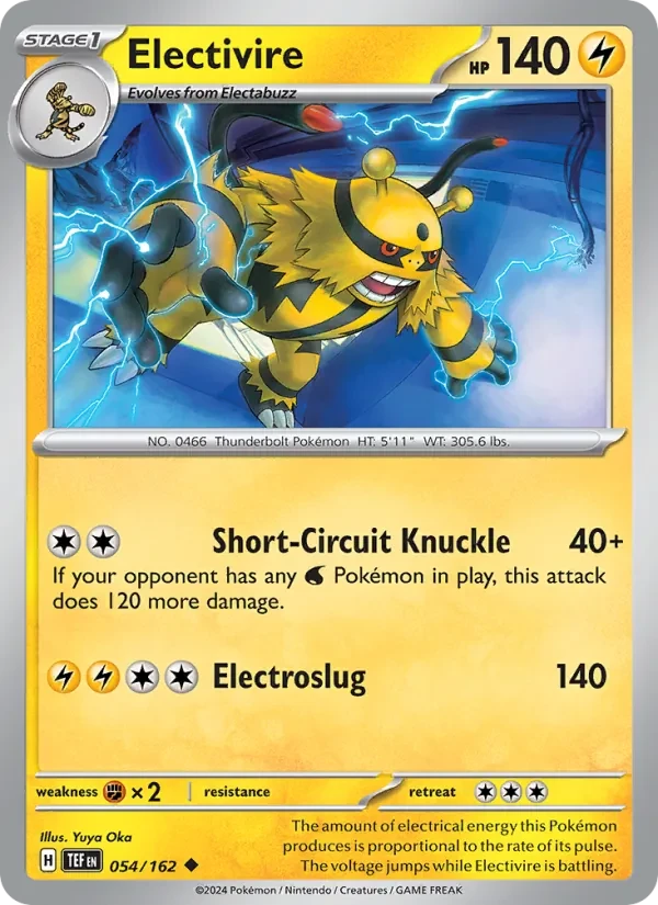 Electivire 054/162 Temporal Forces Pokémon card