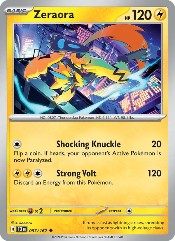 Zeraora 057/162 Temporal Forces Pokémon Karte