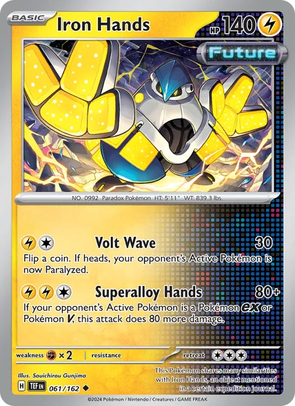 Iron Hands 061/162 Temporal Forces Pokémon Karte