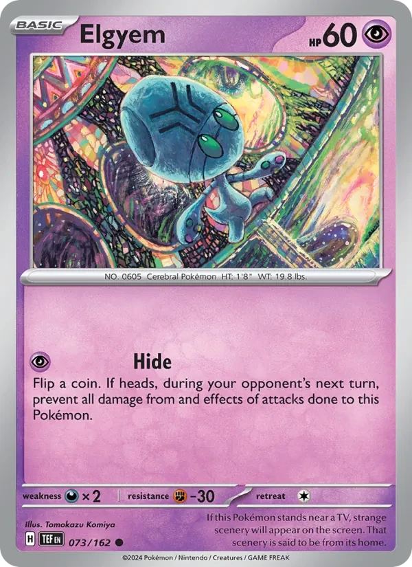 Elgyem 073/162 Temporal Forces Pokémon card