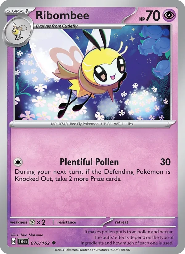 Ribombee 076/162 Temporal Forces Pokémon card