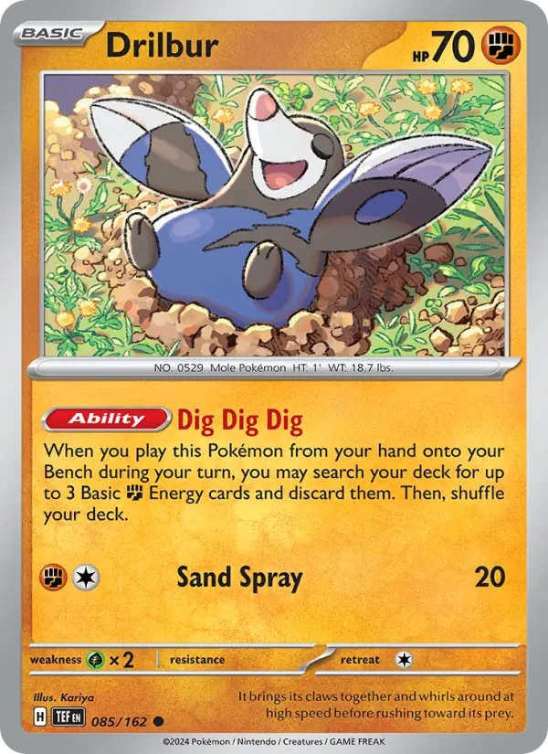 Drilbur 085/162 Temporal Forces Pokémon card